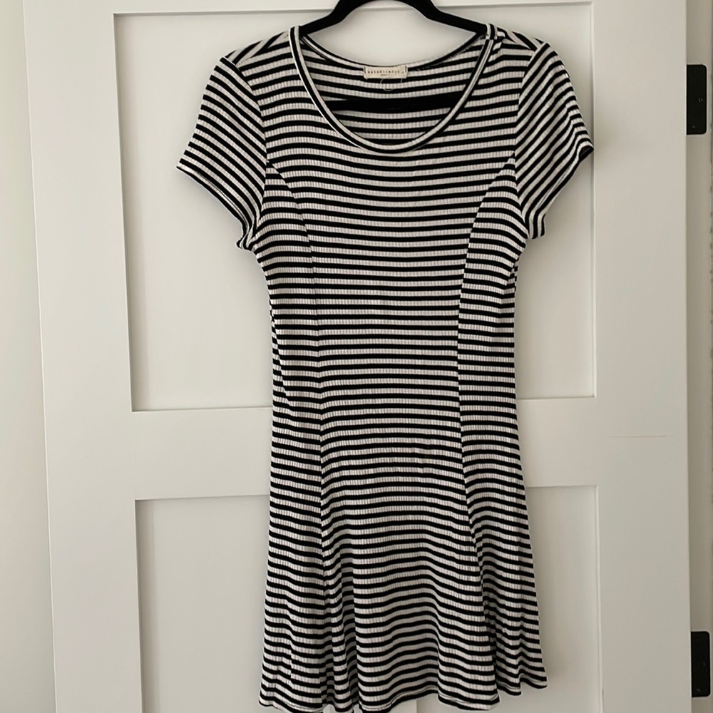 Black and white striped dress